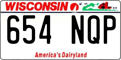 WI license plate 654NQP