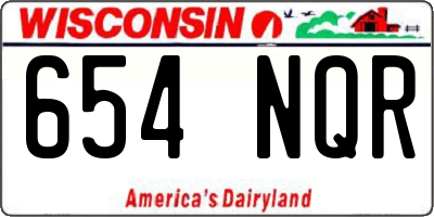 WI license plate 654NQR