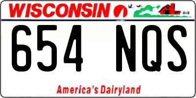 WI license plate 654NQS