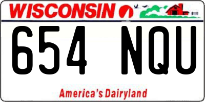 WI license plate 654NQU