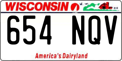 WI license plate 654NQV