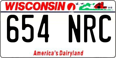 WI license plate 654NRC