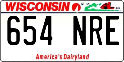 WI license plate 654NRE