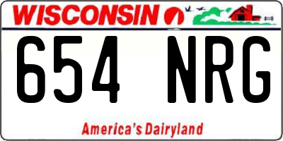 WI license plate 654NRG