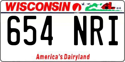 WI license plate 654NRI