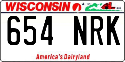WI license plate 654NRK