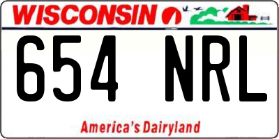 WI license plate 654NRL