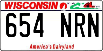 WI license plate 654NRN