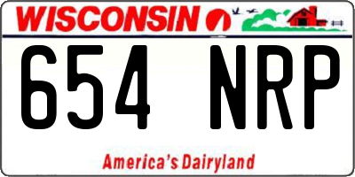 WI license plate 654NRP