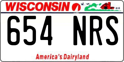 WI license plate 654NRS