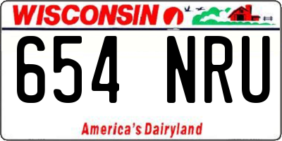 WI license plate 654NRU