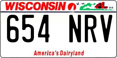 WI license plate 654NRV
