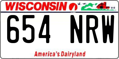 WI license plate 654NRW