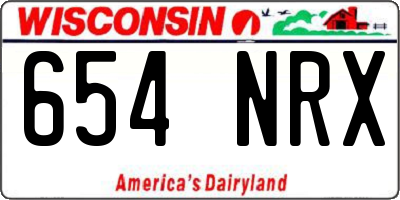 WI license plate 654NRX