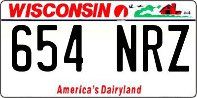 WI license plate 654NRZ
