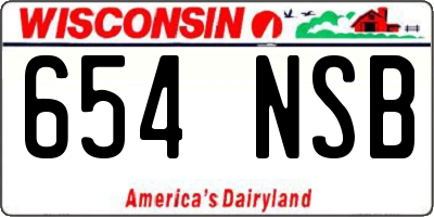 WI license plate 654NSB