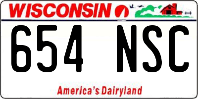 WI license plate 654NSC