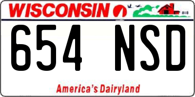 WI license plate 654NSD