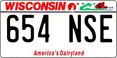 WI license plate 654NSE