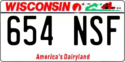 WI license plate 654NSF