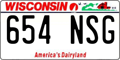 WI license plate 654NSG