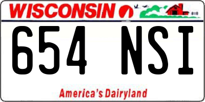 WI license plate 654NSI