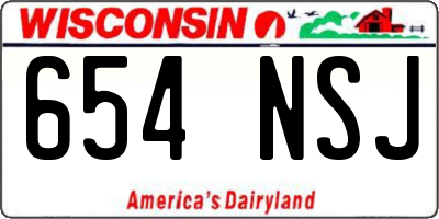 WI license plate 654NSJ