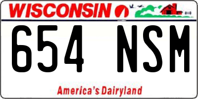 WI license plate 654NSM