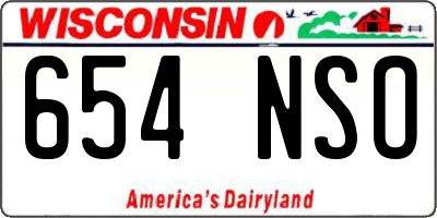 WI license plate 654NSO
