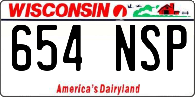 WI license plate 654NSP