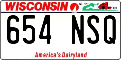WI license plate 654NSQ