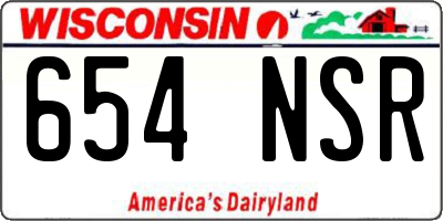 WI license plate 654NSR