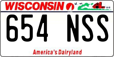 WI license plate 654NSS
