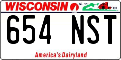 WI license plate 654NST