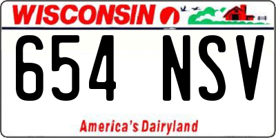 WI license plate 654NSV