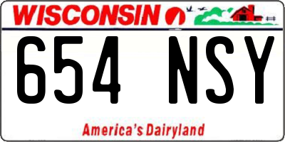 WI license plate 654NSY