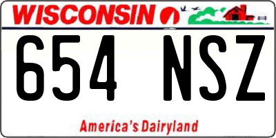 WI license plate 654NSZ