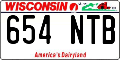 WI license plate 654NTB