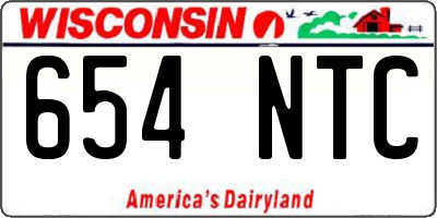 WI license plate 654NTC