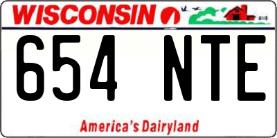 WI license plate 654NTE