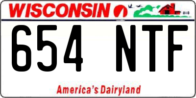 WI license plate 654NTF