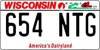WI license plate 654NTG