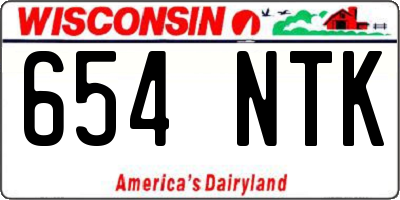WI license plate 654NTK