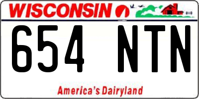 WI license plate 654NTN