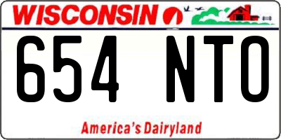 WI license plate 654NTO