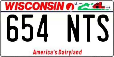 WI license plate 654NTS