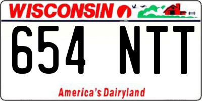 WI license plate 654NTT