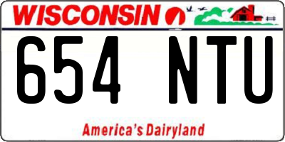 WI license plate 654NTU