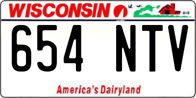 WI license plate 654NTV