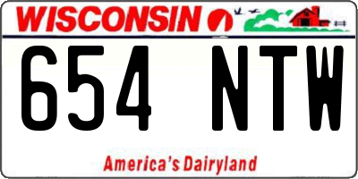 WI license plate 654NTW
